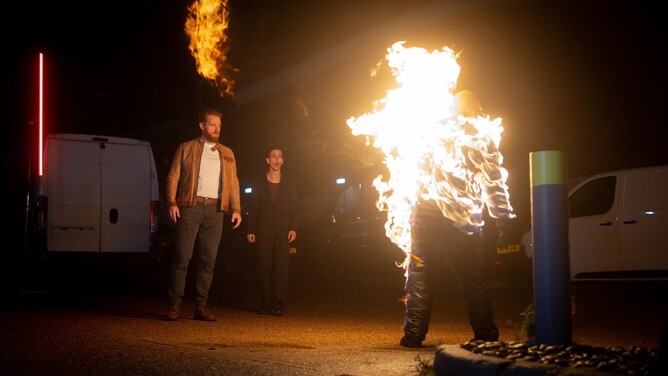 Behind-the-Scenes: Major Fire Stunt on Marc Zammit’s ‘JITTERS’