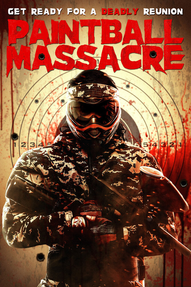 Film Poster - British Comedy Horror PAINTBALL MASSACRE Released In U.S On DVD & Digital 15th December 2020.