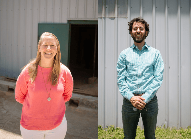 Emily Woods (Left) & Andrew Foote (Right) - Sanivation Co-Founders
