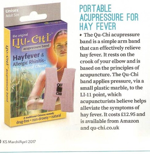 Hay fever elbow acupressure band 