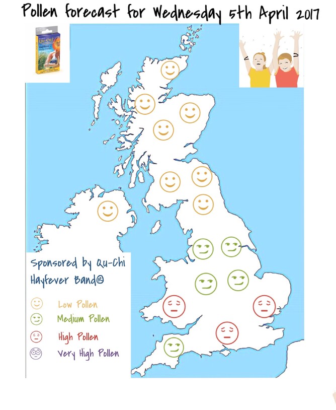 Today's Pollen forecast for the UK and Ireland