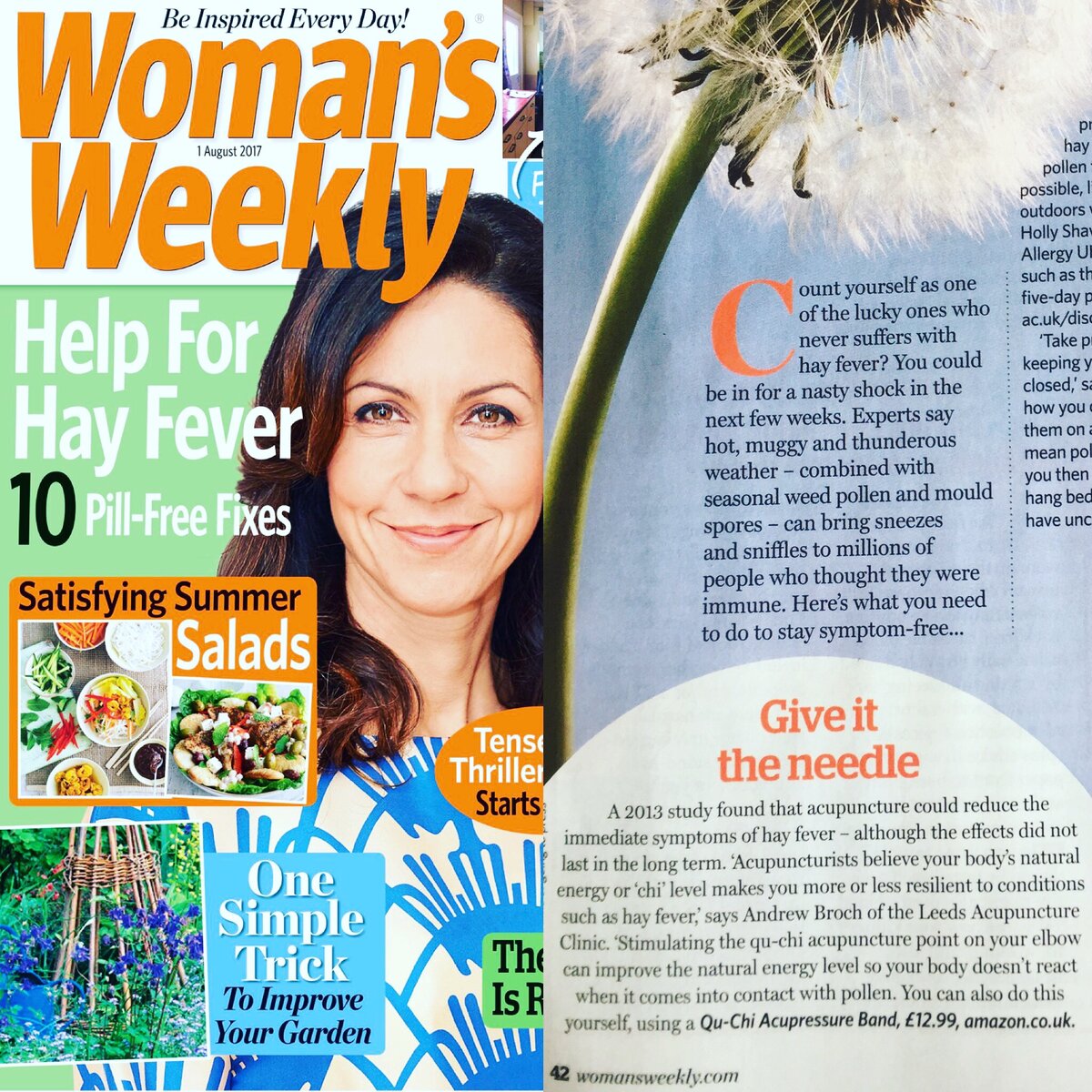 QuChi Hayfever bands feature in 'woman's weekly' magazine QuChi