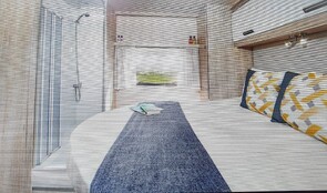 Fixed rear bed, with under storage