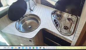 Large sink, and gas cooker