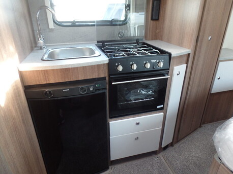 full galley with microwave
