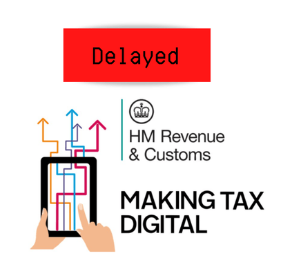 HMRC MTD Image with the word delayed shown above