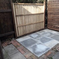 Shed base completed with new Closeboard Panel installed.