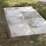 Make good the mortar around the slabs.