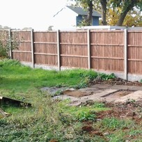 Fencing behind now complete, the old shed base can be excavated.