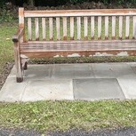 A front on view of the bench, ready to be sat on!