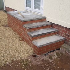 Brick built mobile home steps