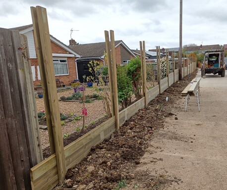 From one end almost to the other, you can see the uild up of the acoustic barrier fence.