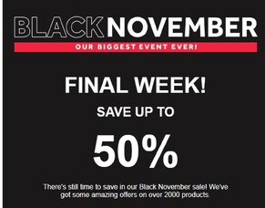 Don&#039;t miss our biggest ever Black November sale!
