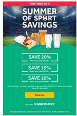 Nisbets - Summer of Sport: Spend &amp; Save