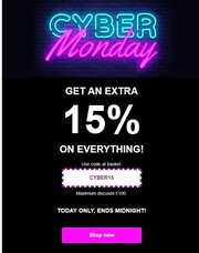 NISBETS - Today only! Extra 15% OFF sitewide this Cyber Monday