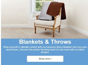 Keep it cosy with luxury blankets &amp; throws