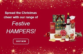 Spread the Christmas cheer with our range of festive hampers!