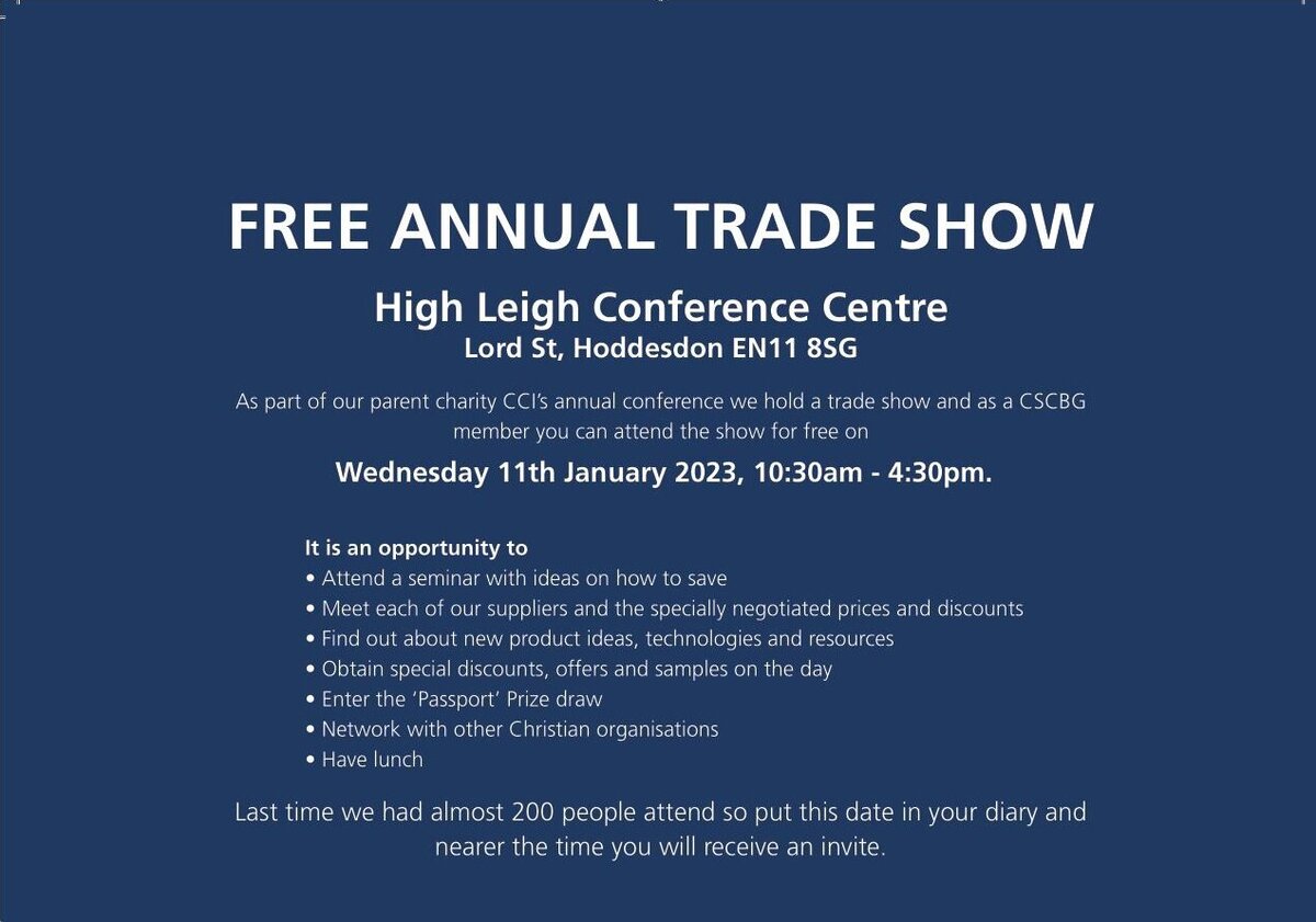 CSCBG TRADE SHOW. Christian Supply Chain Buying Group