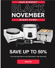 Get up to 50% off Nisbets top categories!