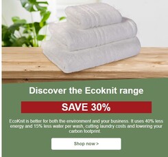 Save energy, water and costs by switching to EcoKnit towels
