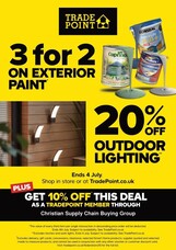 TradePoint - 3 for the price of 2 on exterior paint &amp; 20% OFF Oudoor Lighting