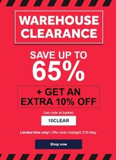 HUGE clearance event - get an extra 10% off!