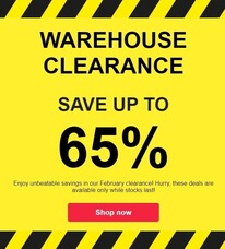 CLEARANCE: don&#039;t miss up to 65% off!