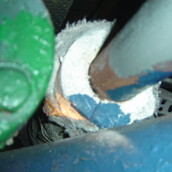 Asbestos sectional insulation to pipe work