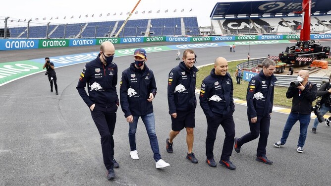 Red Bull Racing F1 on a track walk