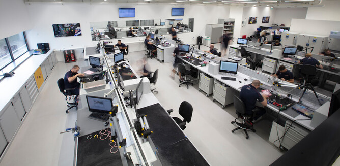 Engineers at the Red Bull Racing factory 