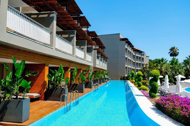 Pool linked rooms at Barut Hemera, Side, Antalya, Turkey