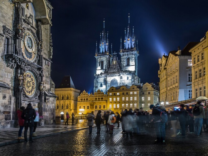 Prague Old Town Square at night