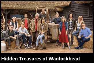 Image of BBC Countryfile team gathered in front of a barn for episode containing Redwoods Farm